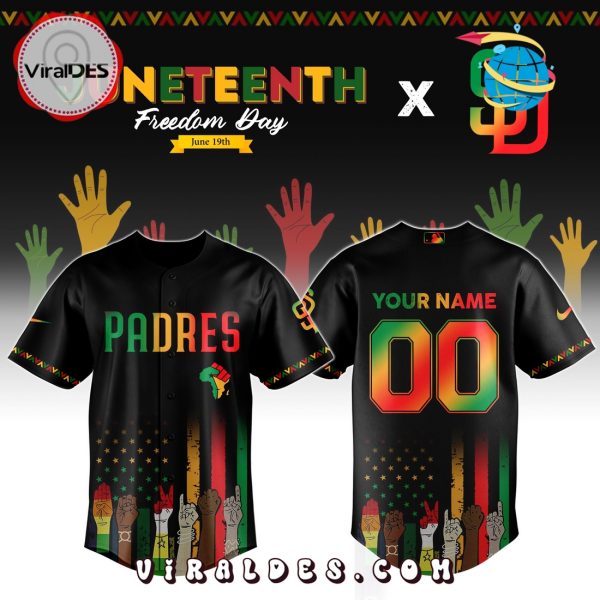 San Diego Padres Custom MLB Juneteenth Baseball Jersey