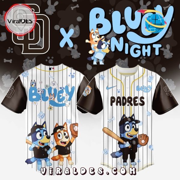 San Diego Padres MLB Bluey And Bingo 2025 Baseball Jersey
