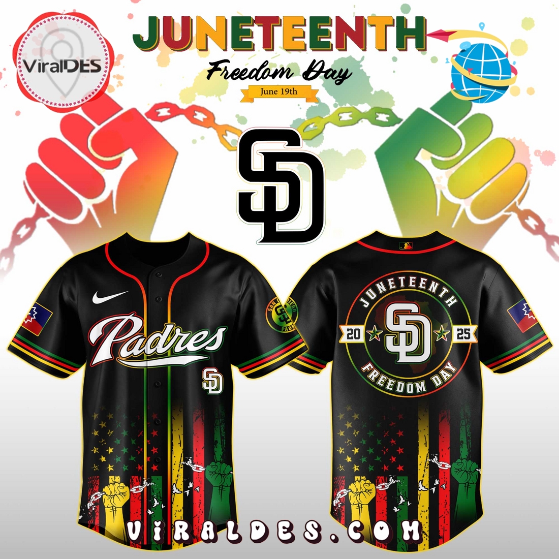 San Diego Padres x 2025 Juneteenth Day Jersey San Diego Padres x 2025 Juneteenth Day Jersey