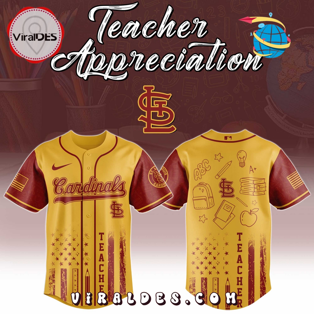 St. Louis Cardinals MLB x Teacher Appreciation Day Jersey St. Louis Cardinals MLB x Teacher Appreciation Day Jersey