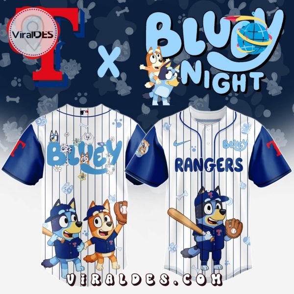 Texas Rangers MLB Bluey And Bingo 2025 Baseball Jersey