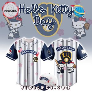 Milwaukee Brewers x Hello Kitty 2025 Navy Baseball Jersey