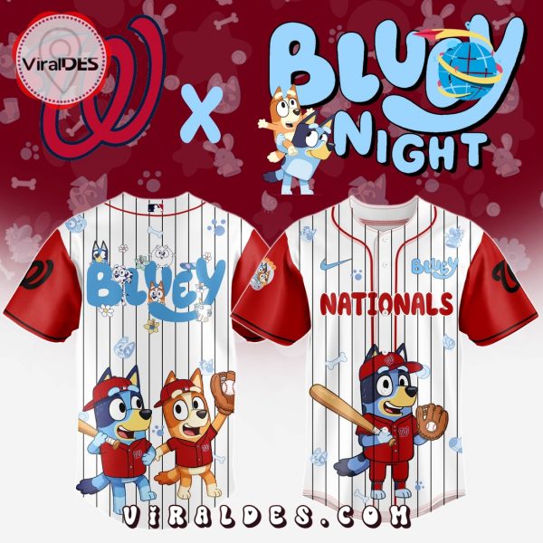 Washington Nationals MLB Bluey And Bingo 2025 Baseball Jersey