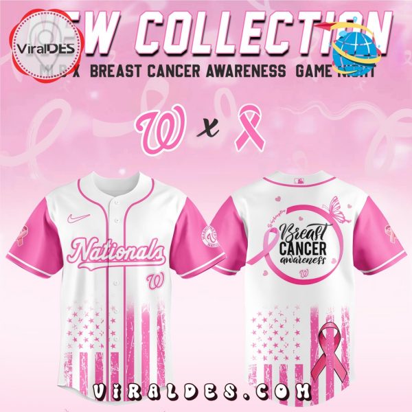 Washington Nationals x Breast Cancer Awareness Game Night Baseball Jersey