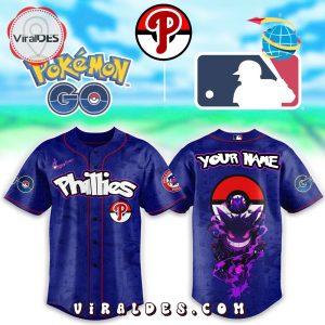 Philadelphia Phillies x Pokemon Go Gengar Baseball Jersey