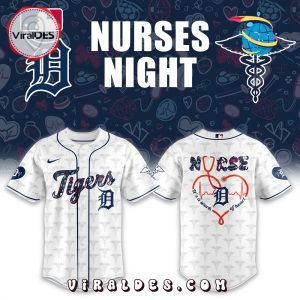 Detroit Tigers 2025 Nurses Night White Baseball Jersey