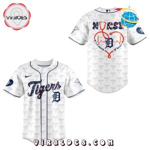 Detroit Tigers 2025 Nurses Night White Baseball Jersey