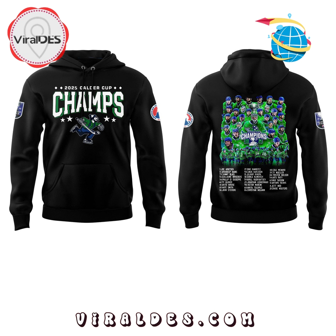 Abbotsford Canucks Calder Cup Champions Black Hoodie, Long Pants Abbotsford Canucks Calder Cup Champions Black Hoodie, Long Pants