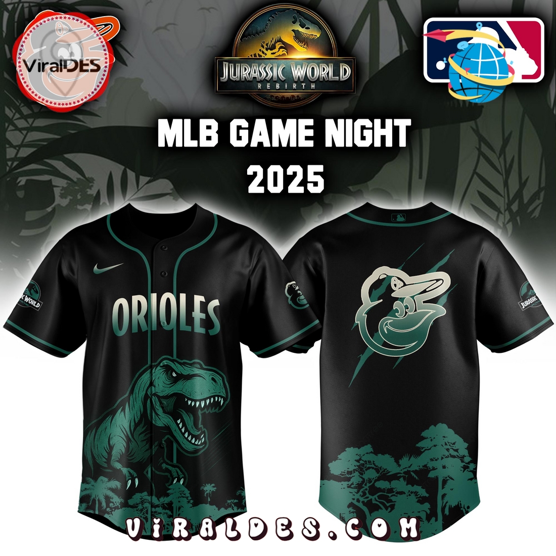 Baltimore Orioles x Jurassic World 2025 Baseball Jersey Baltimore Orioles x Jurassic World 2025 Baseball Jersey