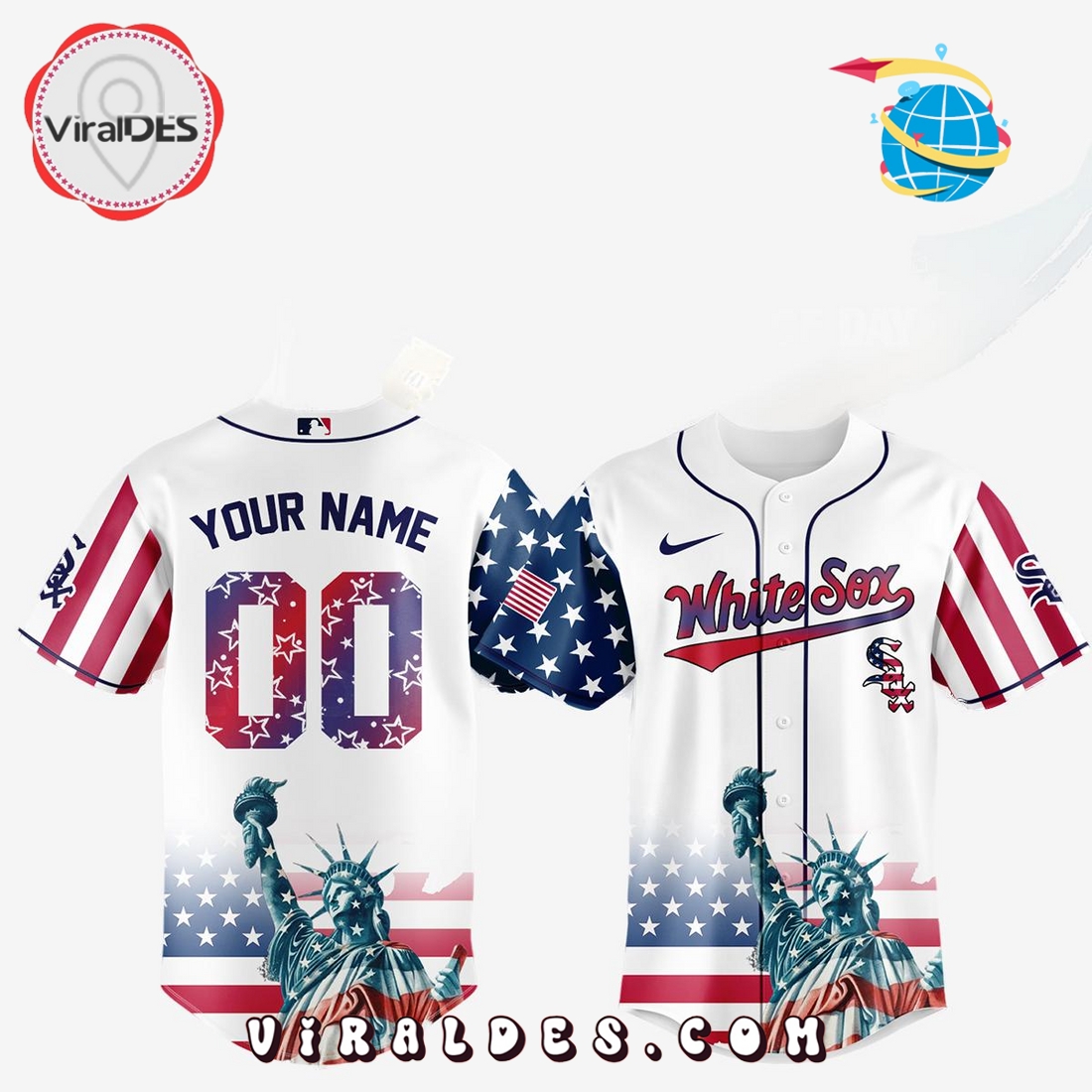 Chicago White Sox Custom Independence Day Baseball Jersey Chicago White Sox Custom Independence Day Baseball Jersey