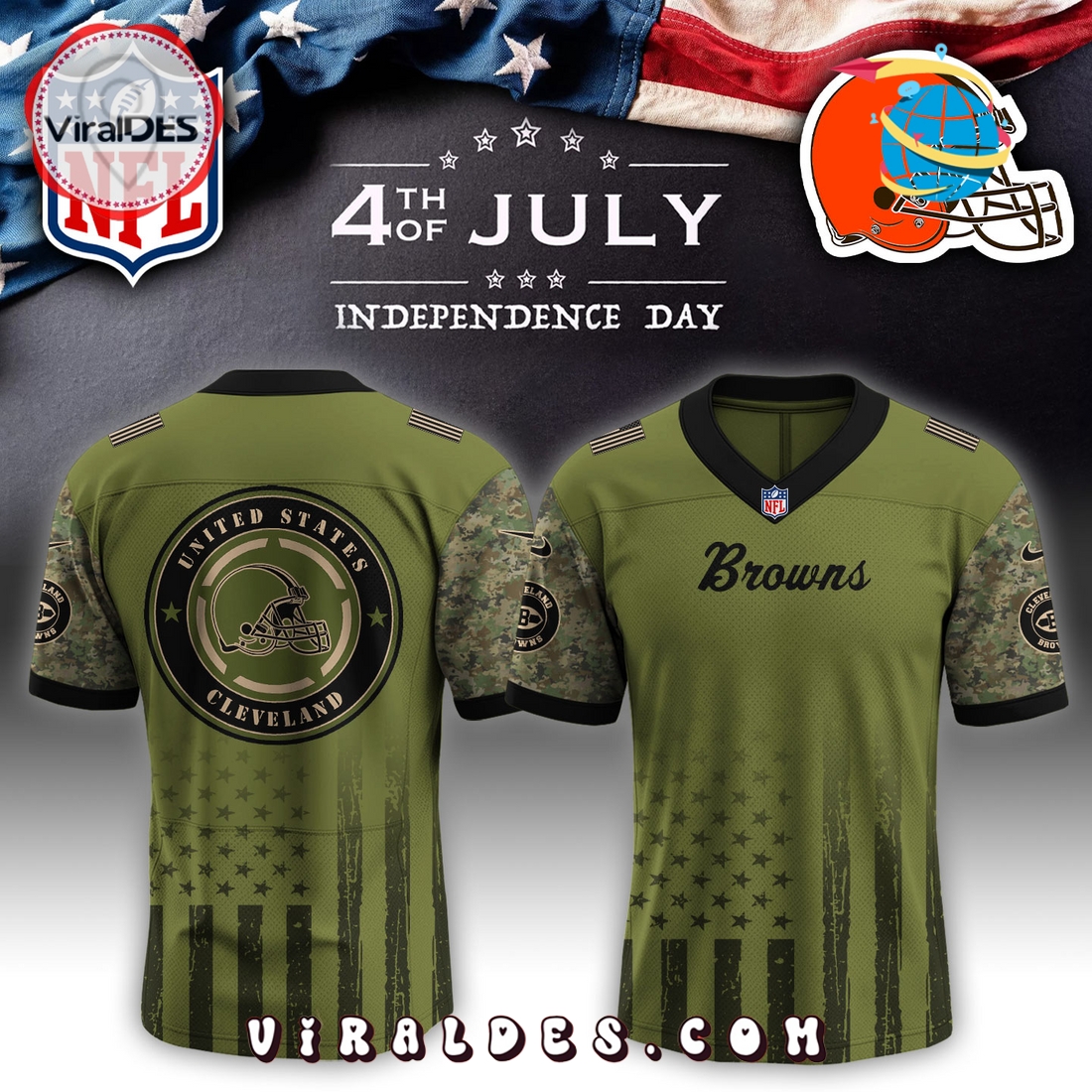 Cleveland Browns x Independence Day 2025 Baseball Jersey Cleveland Browns x Independence Day 2025 Baseball Jersey