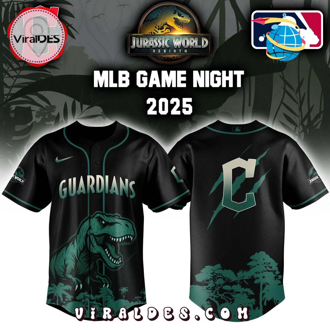 Cleveland Guardians x Jurassic World 2025 Baseball Jersey Cleveland Guardians x Jurassic World 2025 Baseball Jersey