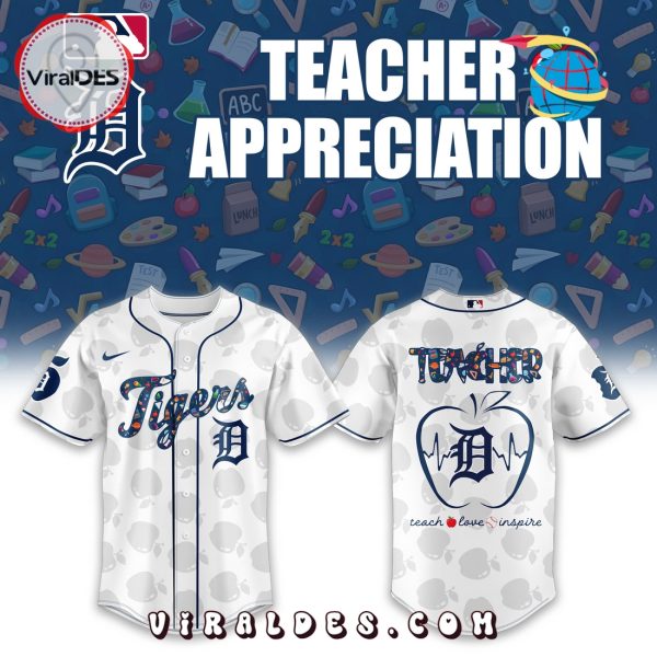 Detroit Tigers MLB Teacher Night White Baseball Jersey