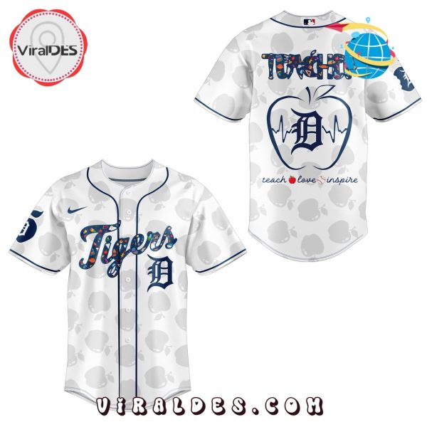 Detroit Tigers MLB Teacher Night White Baseball Jersey