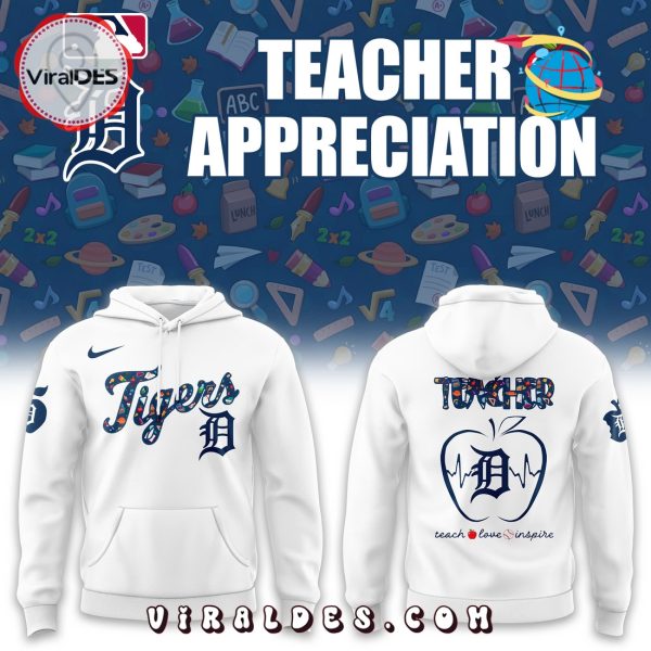 Detroit Tigers MLB Teacher Night White Hoodie
