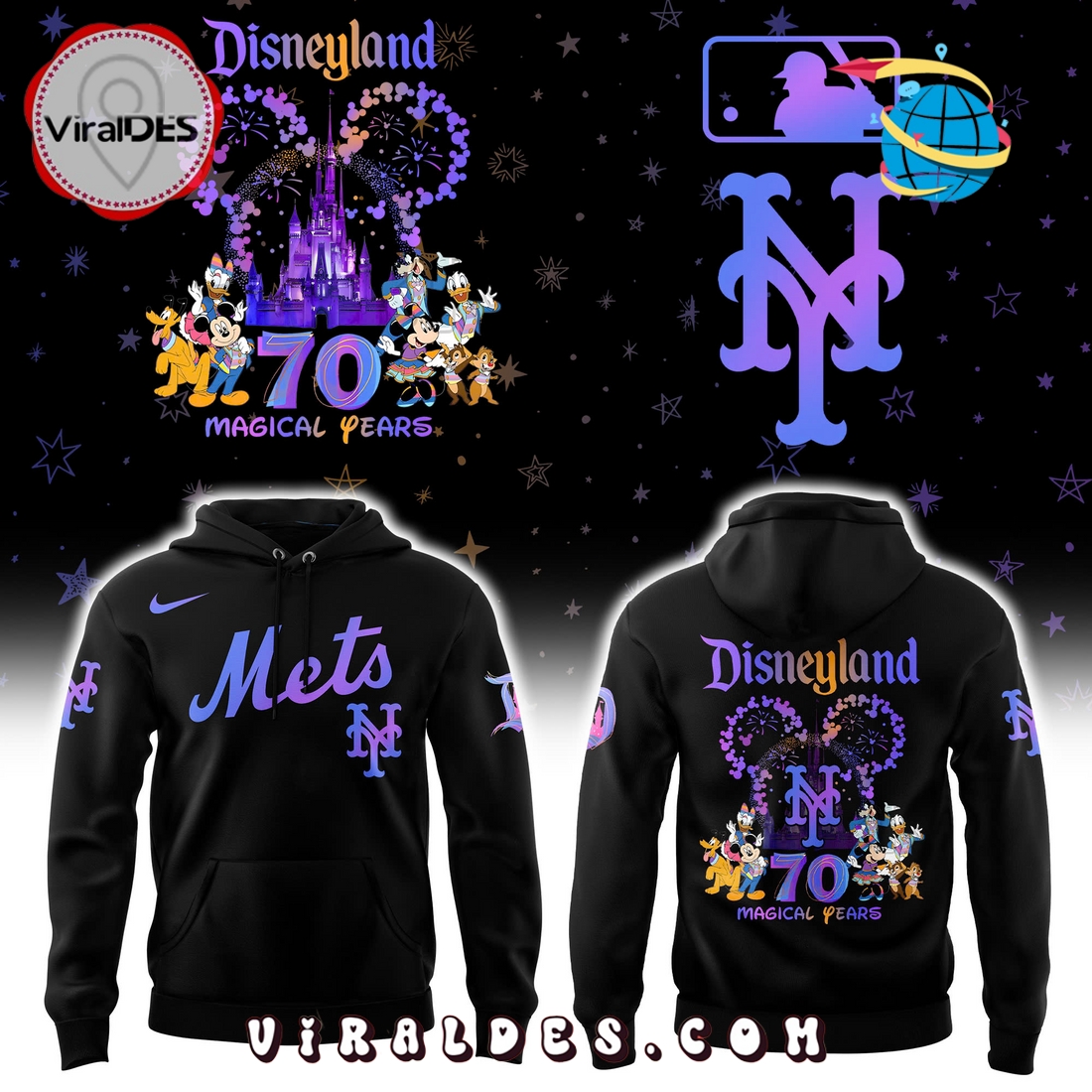 Disneyland 70th x New York Mets MLB Hoodie, Long Pants Disneyland 70th x New York Mets MLB Hoodie, Long Pants