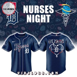 Detroit Tigers 2025 Nurses Night Navy Baseball Jersey