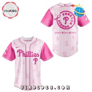 Philadelphia Phillies Cancer Awareness Day Baseball Jersey