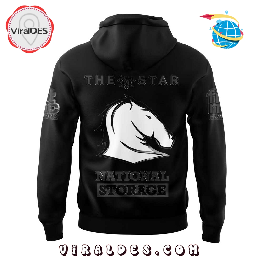 Limited Edition Brisbane Broncos 2025 Black Hoodie Limited Edition Brisbane Broncos 2025 Black Hoodie
