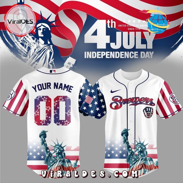 Milwaukee Brewers Custom Independence Day Baseball Jersey