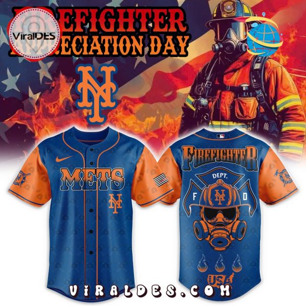New York Mets Firefighter Appreciation Day Baseball Jersey