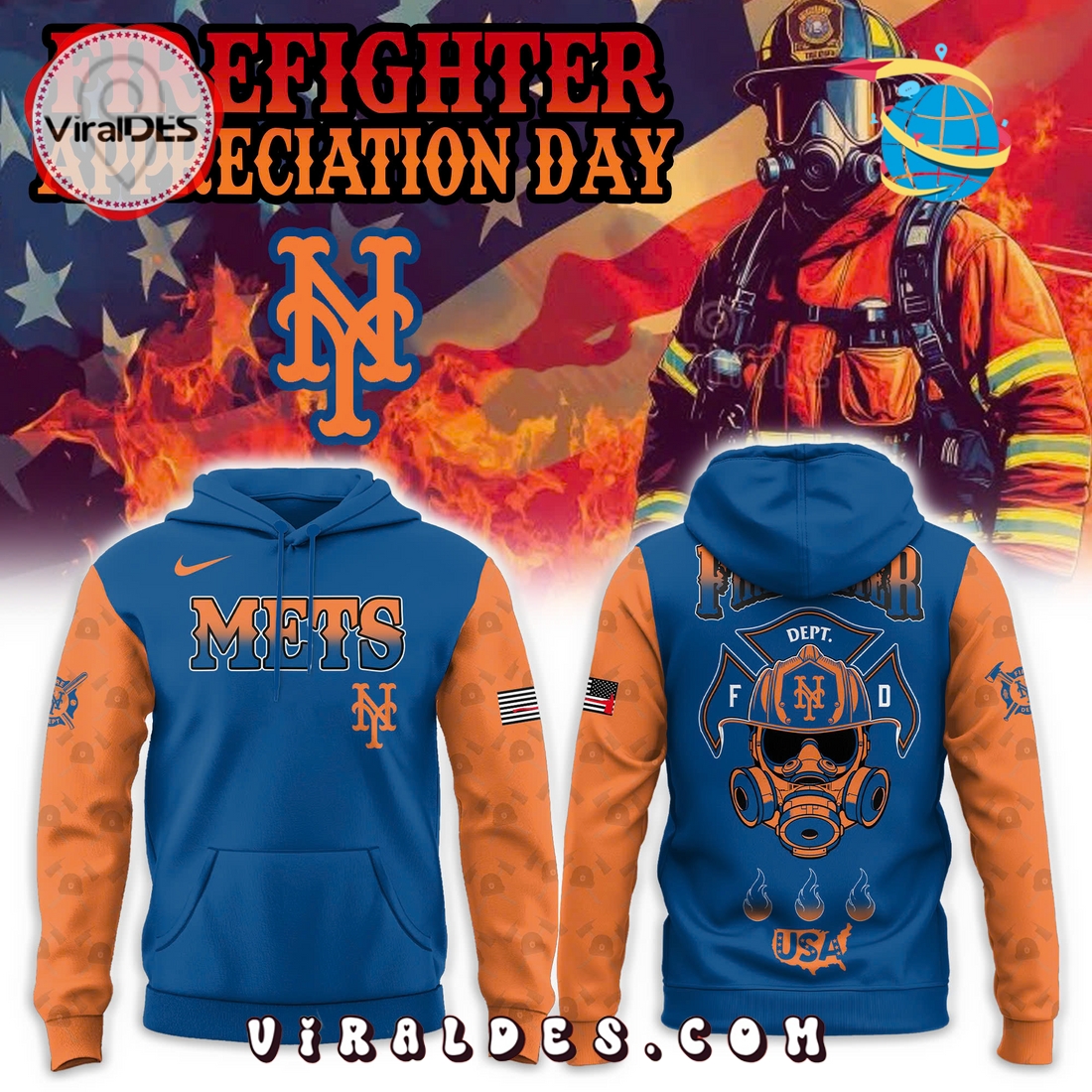 New York Mets Firefighter Appreciation Day Hoodie, Long Pants New York Mets Firefighter Appreciation Day Hoodie, Long Pants