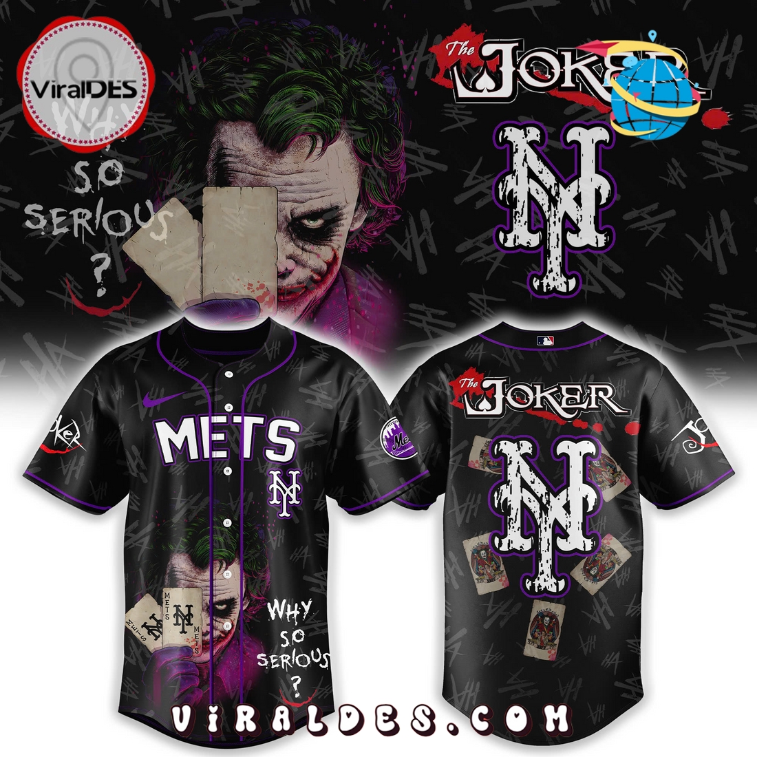 New York Mets x The Joker Baseball Jersey New York Mets x The Joker Baseball Jersey
