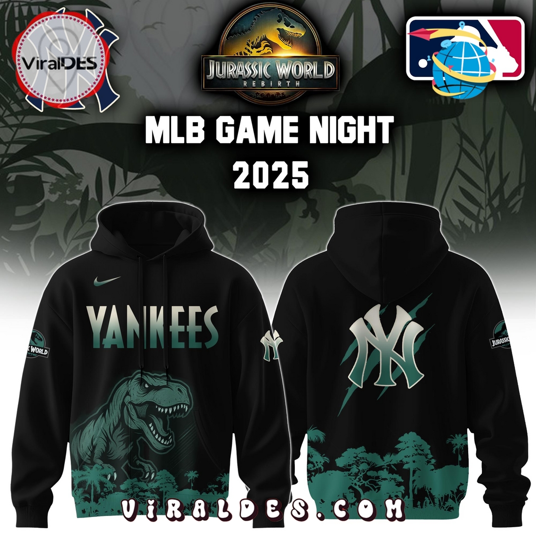 New York Yankees x Jurassic World Hoodie, Long Pants New York Yankees x Jurassic World Hoodie, Long Pants