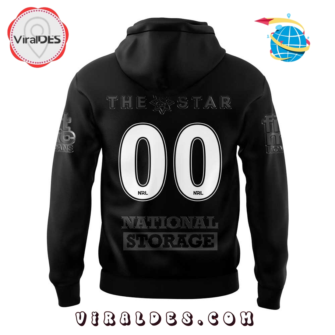 Personalized Brisbane Broncos The Star Black Hoodie Personalized Brisbane Broncos The Star Black Hoodie