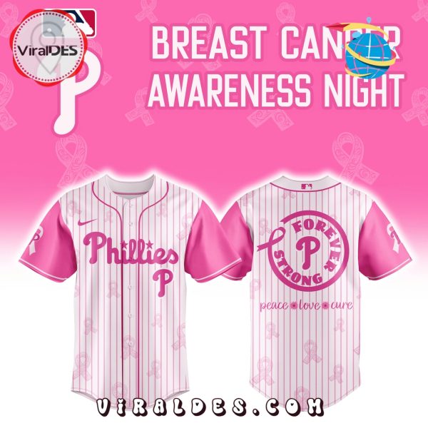 Philadelphia Phillies Cancer Awareness Day Baseball Jersey