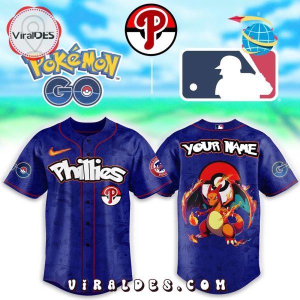 Philadelphia Phillies x Pokemon Go Charizard Baseball Jersey
