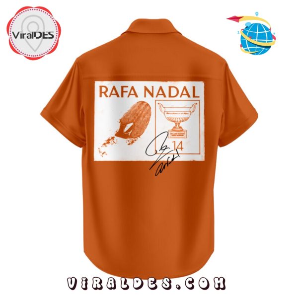 Rafael Nadal Signatures Exclusive Orange Hawaiian Shirt