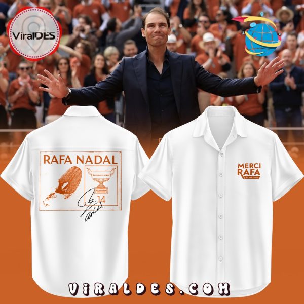 Rafael Nadal Signatures Exclusive White Hawaiian Shirt