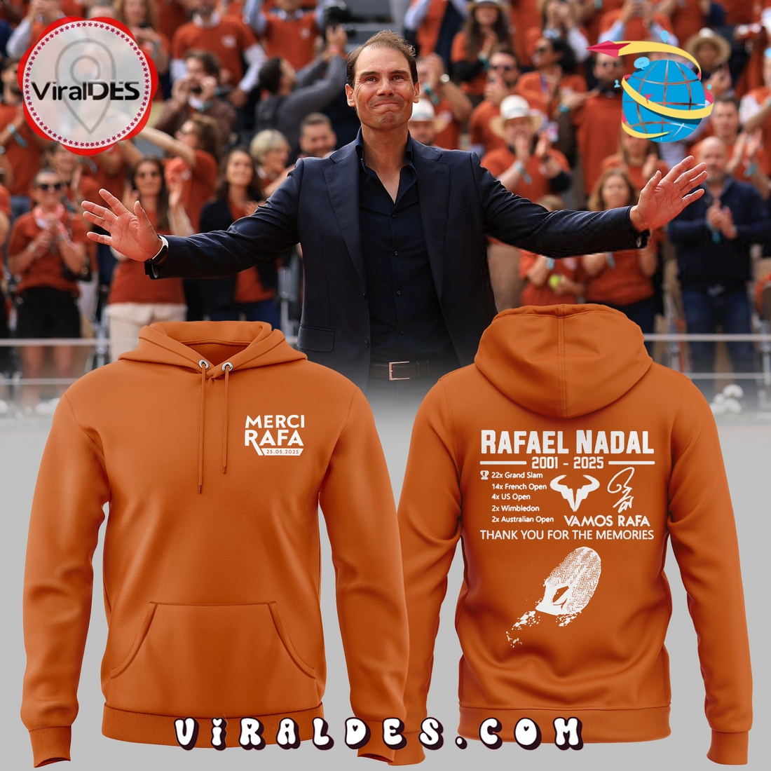 Rafael Nadal Thank Your For The Memories Orange Hoodie, Long Pants Rafael Nadal Thank Your For The Memories Orange Hoodie, Long Pants