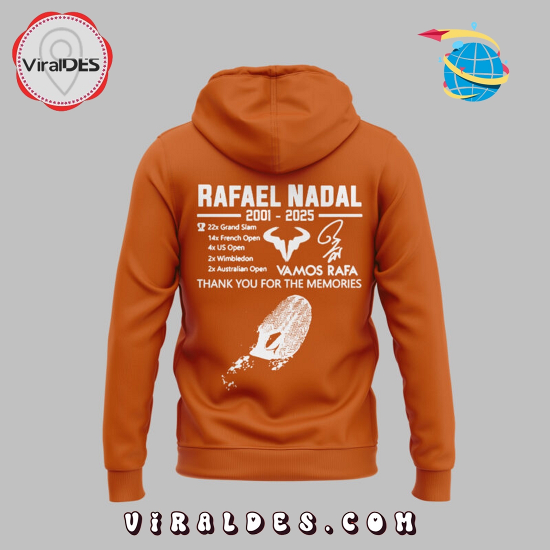 Rafael Nadal Thank Your For The Memories Orange Hoodie, Long Pants Rafael Nadal Thank Your For The Memories Orange Hoodie, Long Pants