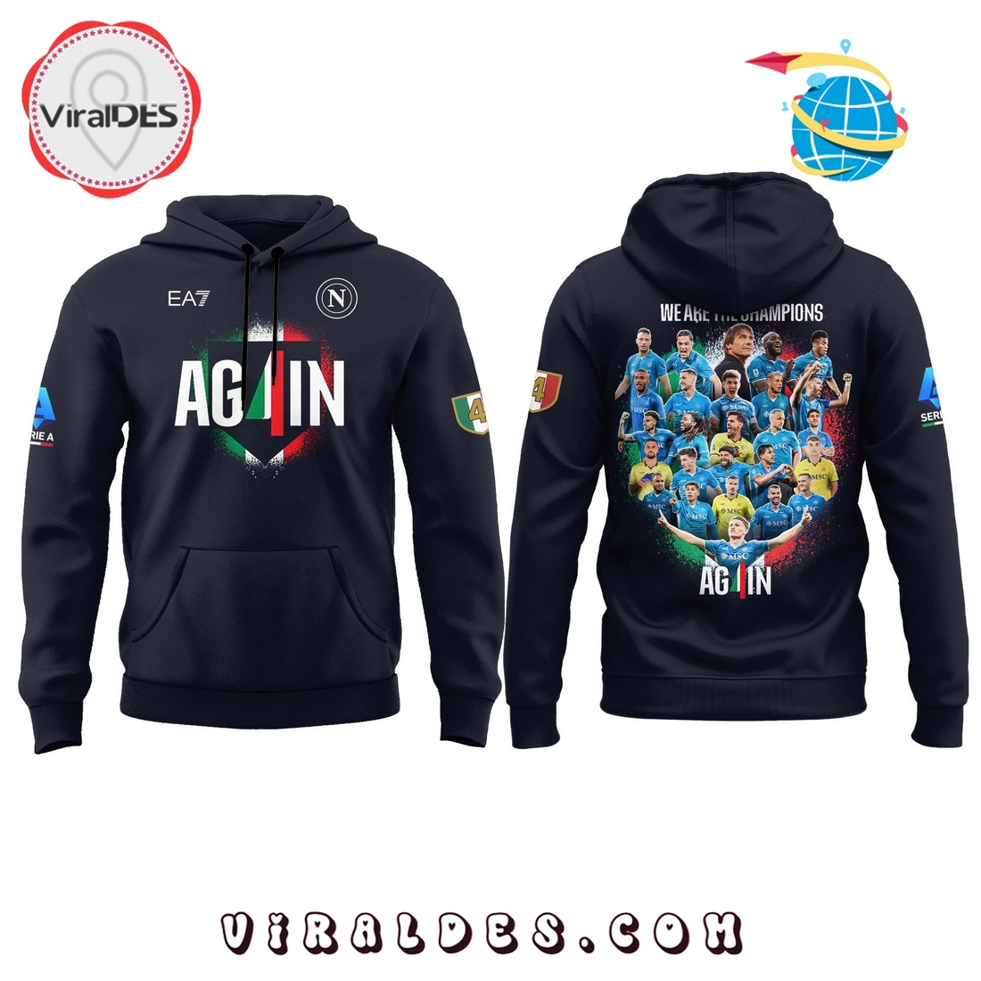 SSC Napoli Campioni d’Italia 2025 Black Hoodie, Long Pants SSC Napoli Campioni d’Italia 2025 Black Hoodie, Long Pants