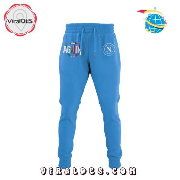 SSC Napoli Campioni d’Italia 2025 Blue Hoodie, Long Pants