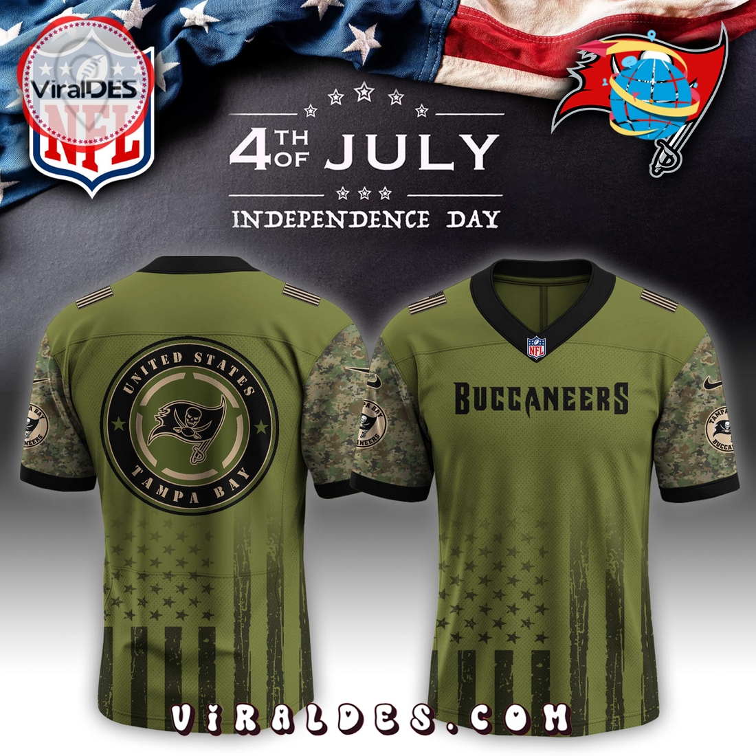 Tampa Bay Buccaneers x Independence Day 2025 Baseball Jersey Tampa Bay Buccaneers x Independence Day 2025 Baseball Jersey