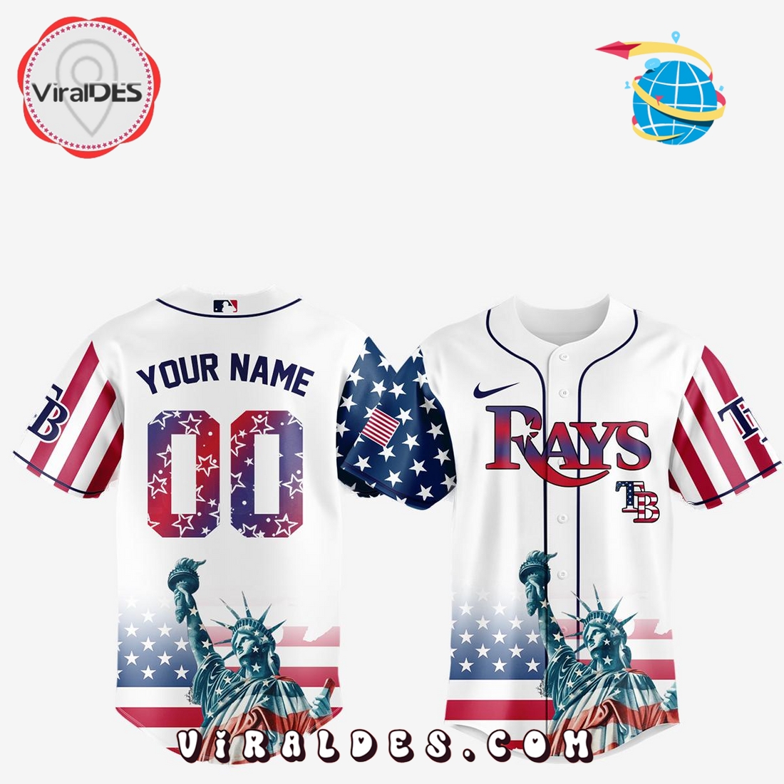 Tampa Bay Rays Custom Independence Day Baseball Jersey Tampa Bay Rays Custom Independence Day Baseball Jersey