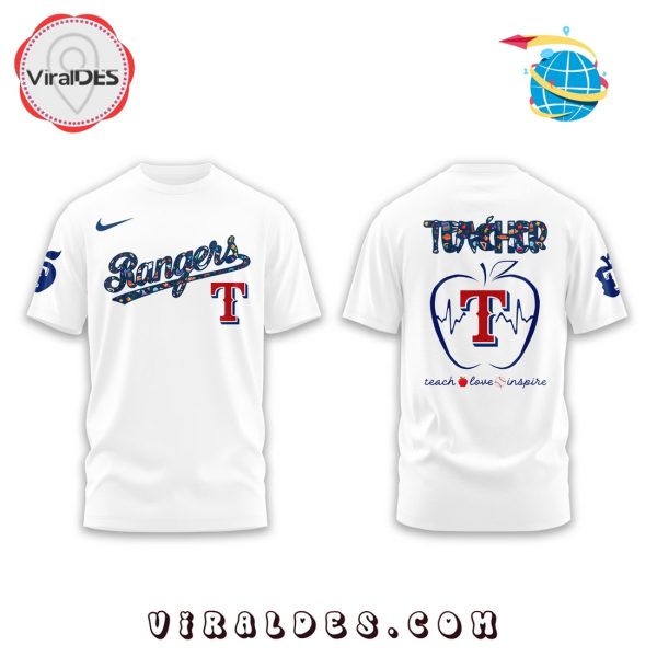 Texas Rangers 2025 Teacher Night White Hoodie