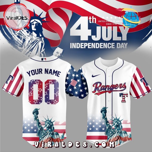 Texas Rangers Custom Independence Day Baseball Jersey
