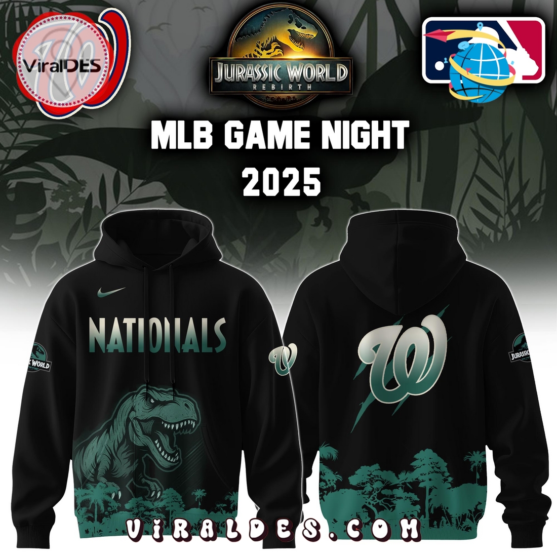 Washington Nationals x Jurassic World Hoodie, Long Pants Washington Nationals x Jurassic World Hoodie, Long Pants