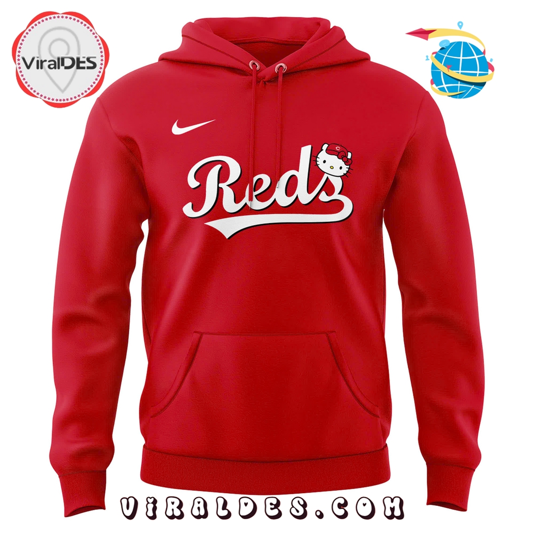 2025 Cincinnati Reds x Hello Kitty Pullover Hoodie 2025 Cincinnati Reds x Hello Kitty Pullover Hoodie