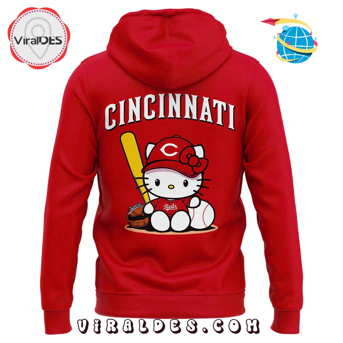 2025 Cincinnati Reds x Hello Kitty Pullover Hoodie 2025 Cincinnati Reds x Hello Kitty Pullover Hoodie