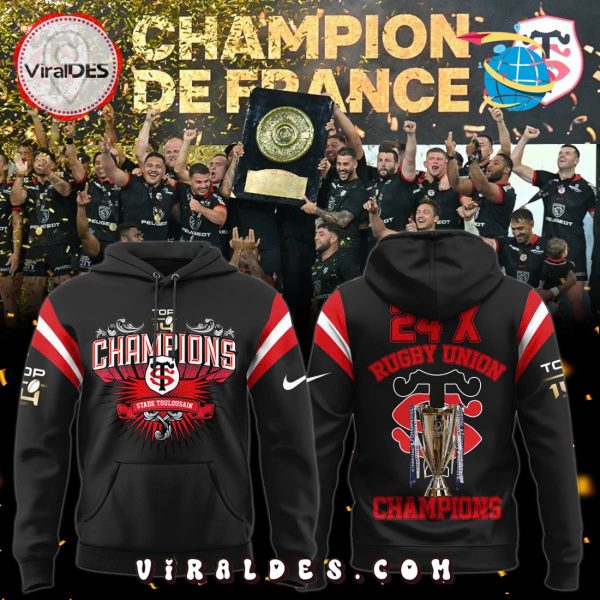 2025 Stade Toulousain Rugby Union Champions Hoodie, Long Pants