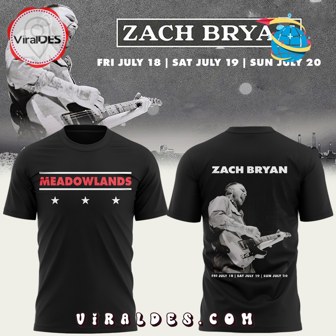 2025 Zach Bryan Meadowlands Black Hoodie 2025 Zach Bryan Meadowlands Black Hoodie