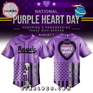Los Angeles Angels MLB x Purple Heart Day Baseball Jersey