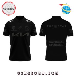 Brisbane Broncos Back In Black 2025 Black Polo Shirt