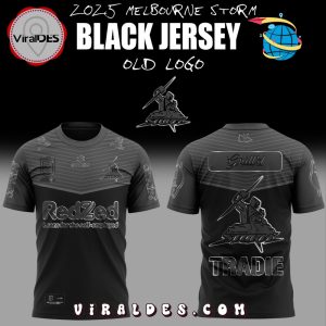 Melbourne Storm Back In Black Old Logo Hoodie 2025