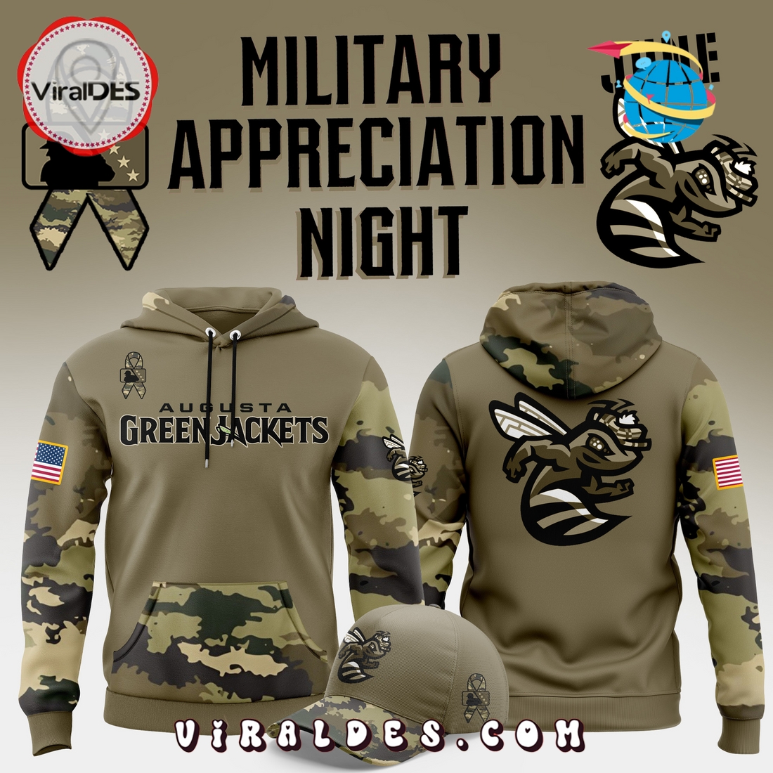 Augusta GreenJackets Military Appreciation Night Hoodie, Long Pants Augusta GreenJackets Military Appreciation Night Hoodie, Long Pants